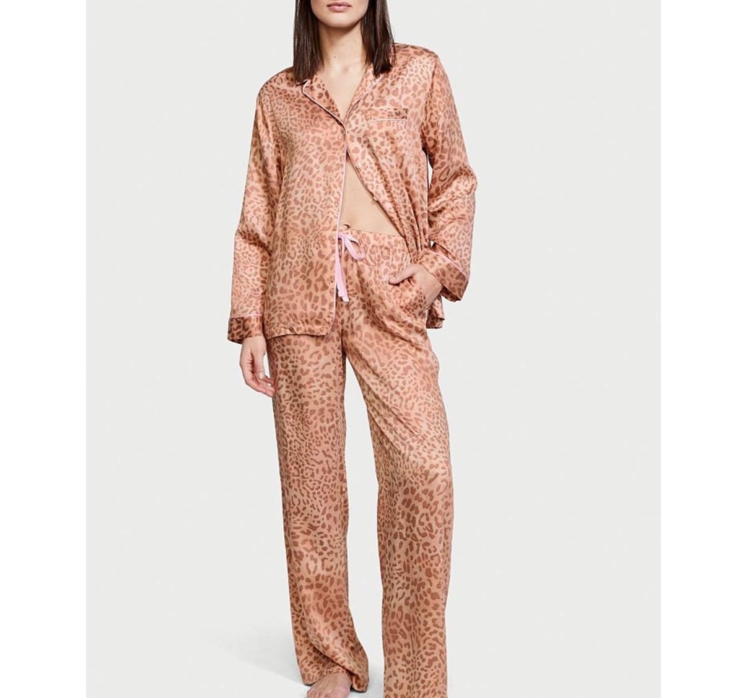 Піжама Modern Leopard Satin Long PJ Set