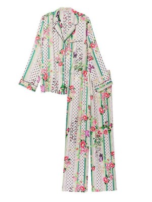 Пижама Satin Long PJ Set Flower print