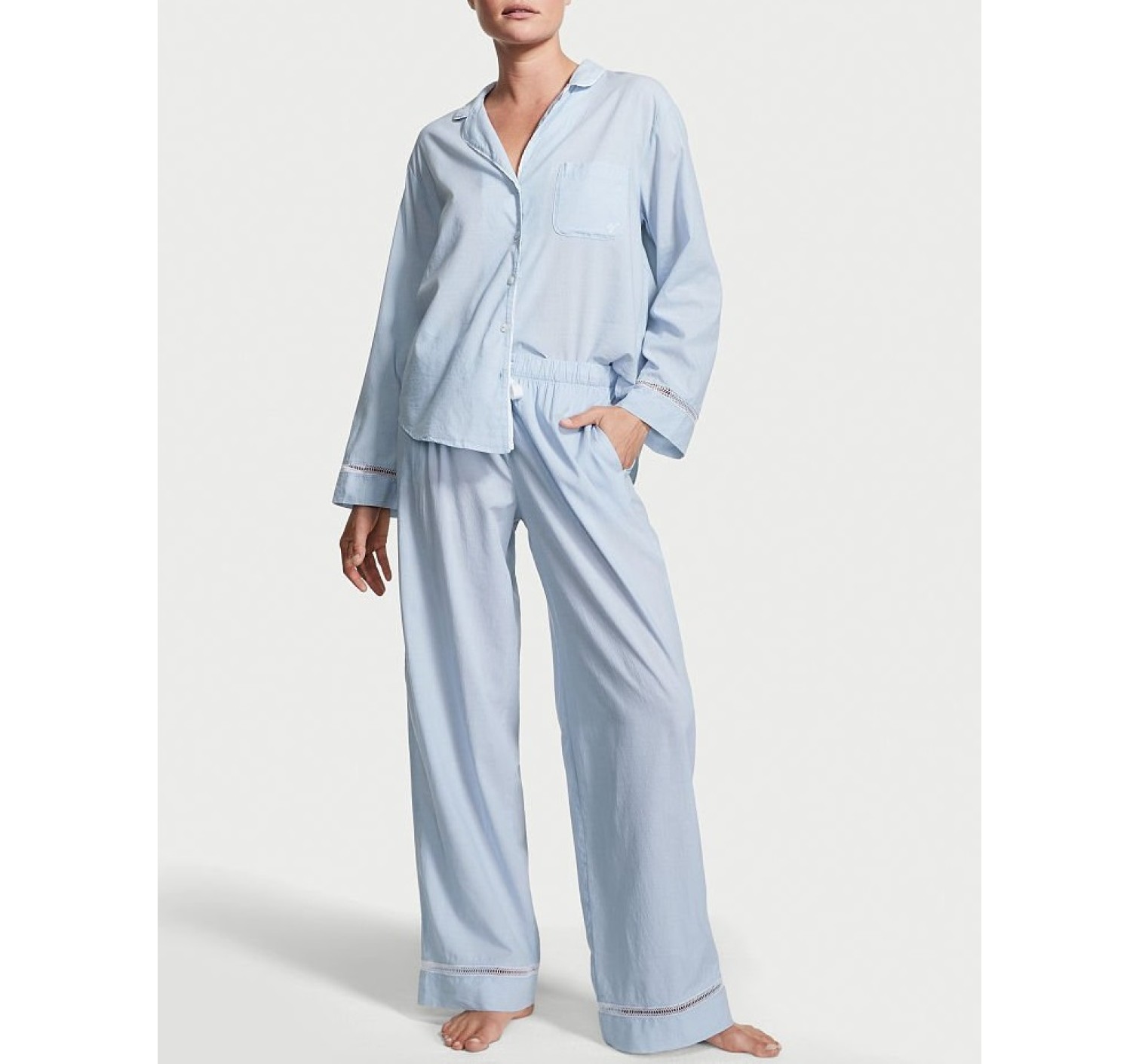 Піжама Вікторія Сікрет Blue Cotton Long PJ Set