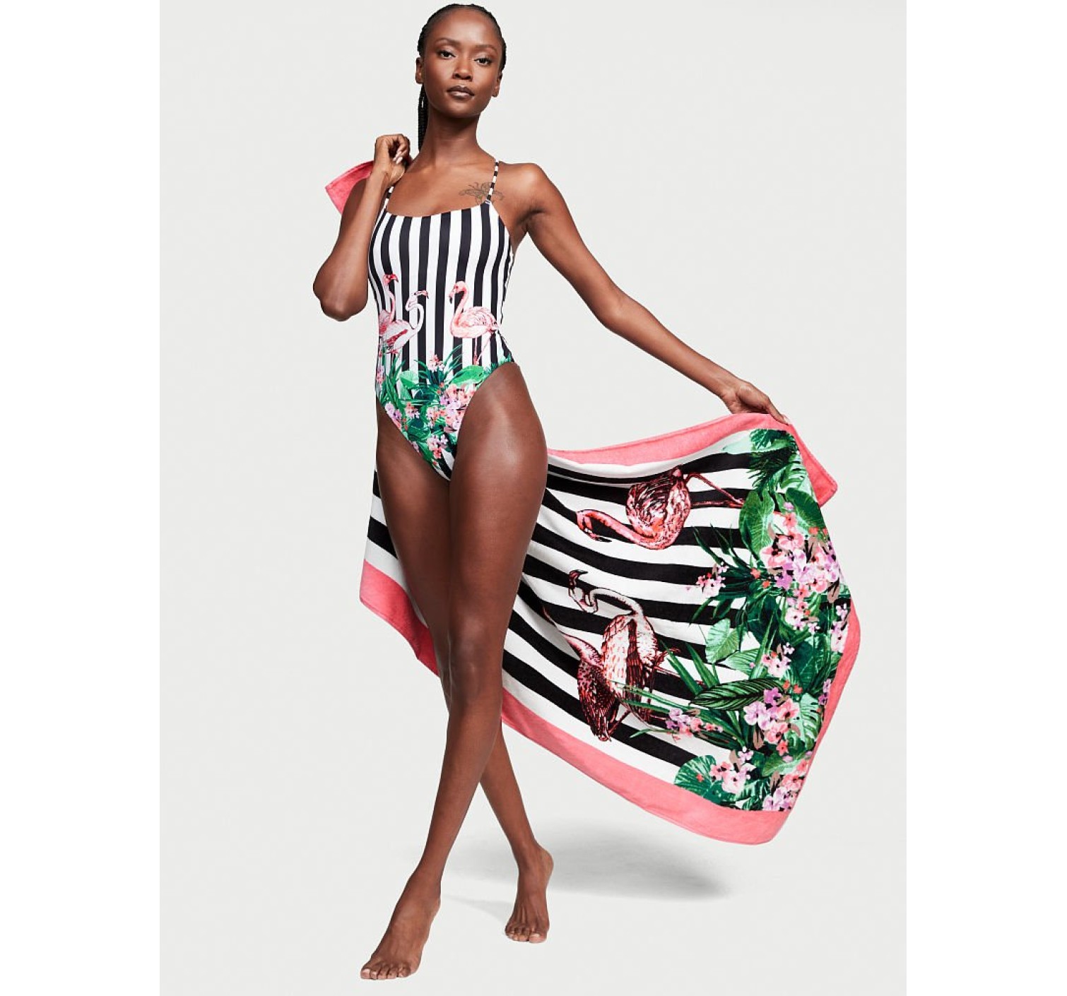 Полотенце для пляжа Victoria’s Secret Cotton Flamingo Beach Towel