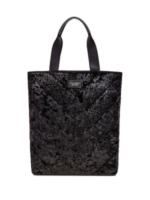 Вельветовая сумка Victoria's Secret Black Velvet Tote 