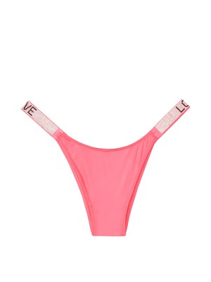 Трусики Victoria’s Secret Very Sexy Crystal Logo Shine Strap Rose Brazilian Panty