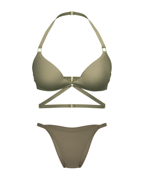 Купальник Archives Sexy Cut-Out Strappy Push-Up Bikini Top Set Desert Cactus