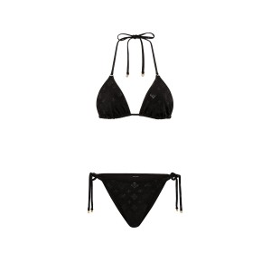 Купальник Victoria's Secret Black Shimmer The BagKINI String Bikini Set 
