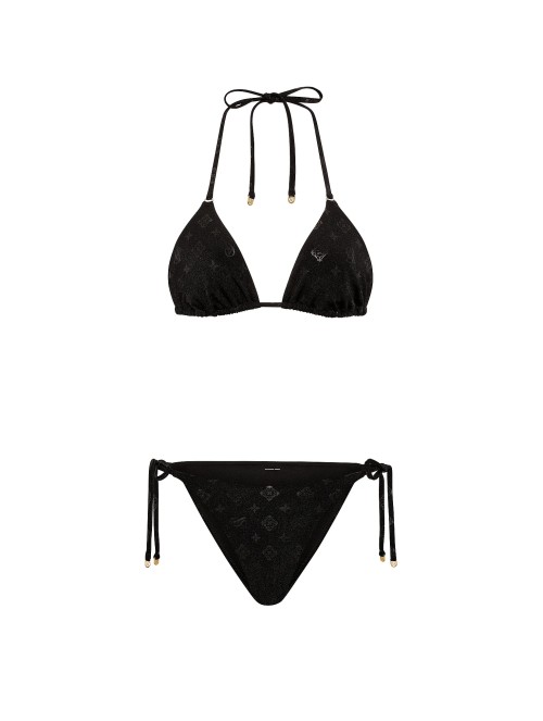 Купальник Victoria's Secret Black Shimmer The BagKINI String Bikini Set 