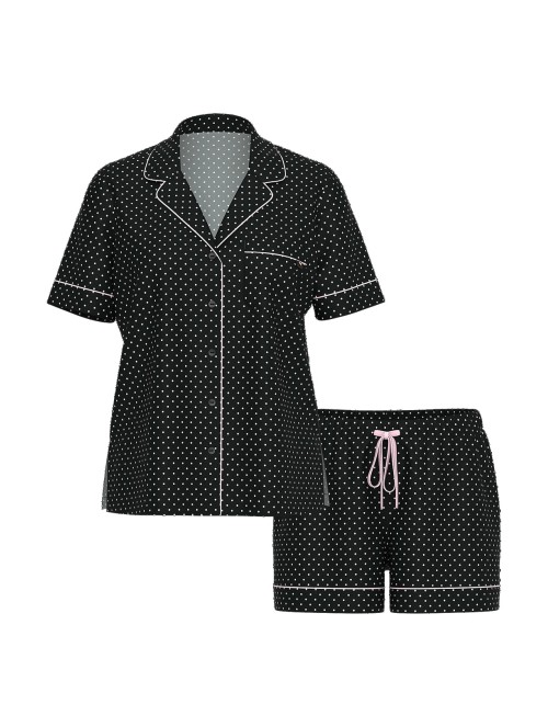 Піжама Victoria's Secret SoSoft Modal Short Pajama Set Black Pretty Blossom Dot