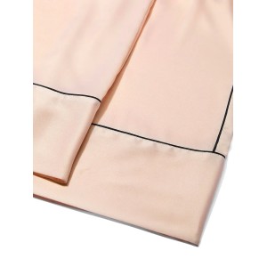 Пижама Victoria's Secret Signature Satin Short-Sleeve Long Pajama Set Beige