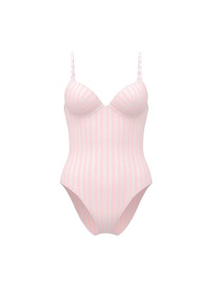 Сплошной купальник Victoria's Secret Angel Essentials Balconette Cheeky One-Piece Swimsuit Iconic Stripes