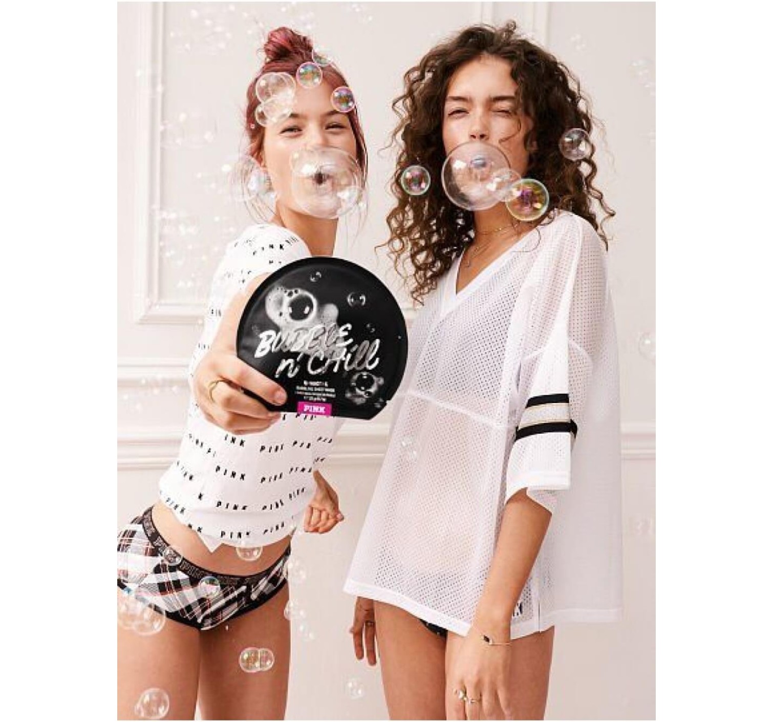 Маска для лица Victoria's Secret PINK Bubble & Chill Charcoal Bubbling Sheet Mask