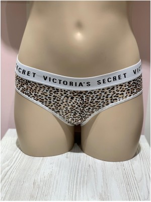 Трусики Victoria's Secret Animal print Leopard logo VS Hiphugger panty