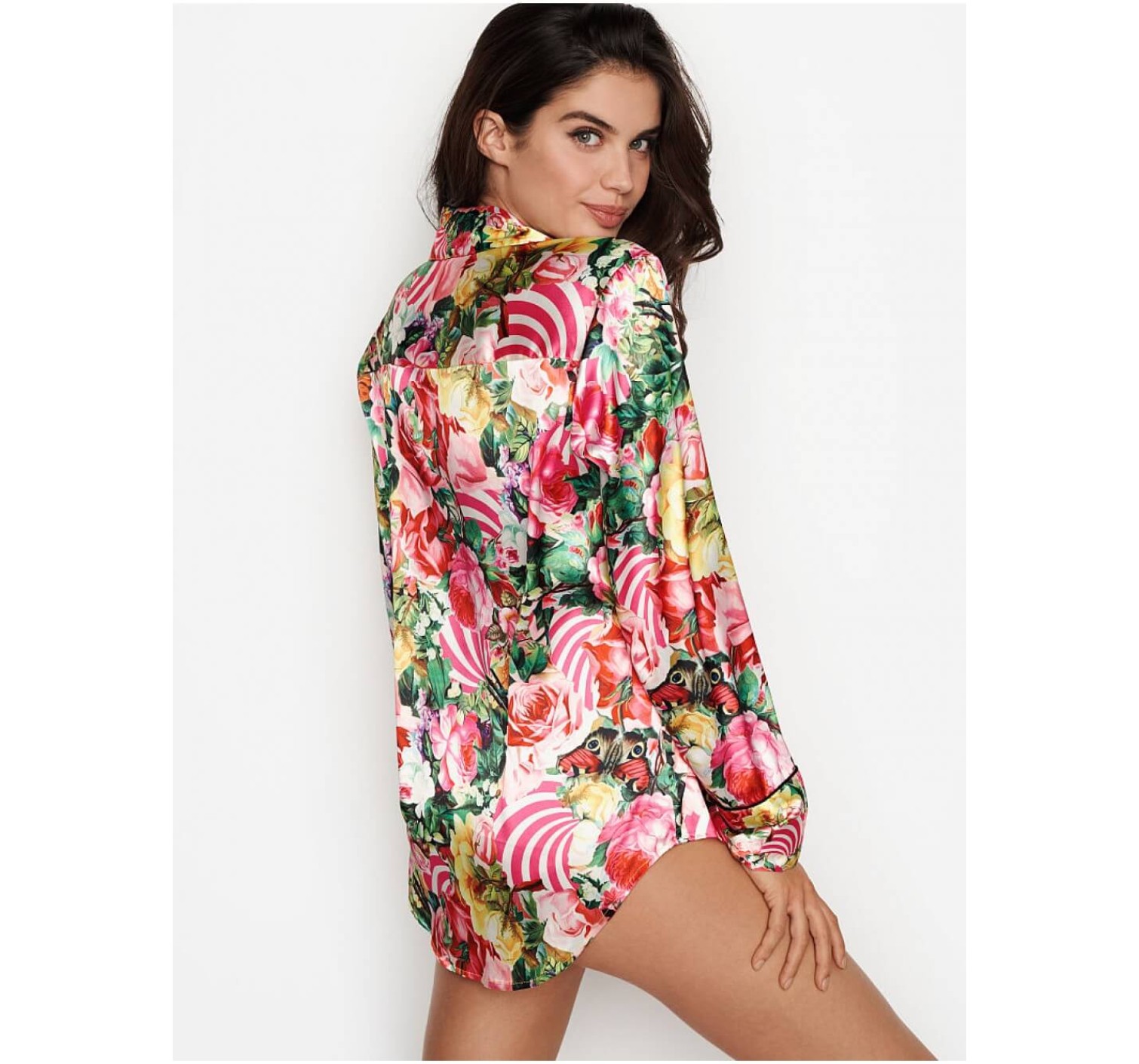 Пижама Victoria’s Secret x MARY KATRANZOU The Satin PJ Set ROSE STRIPE