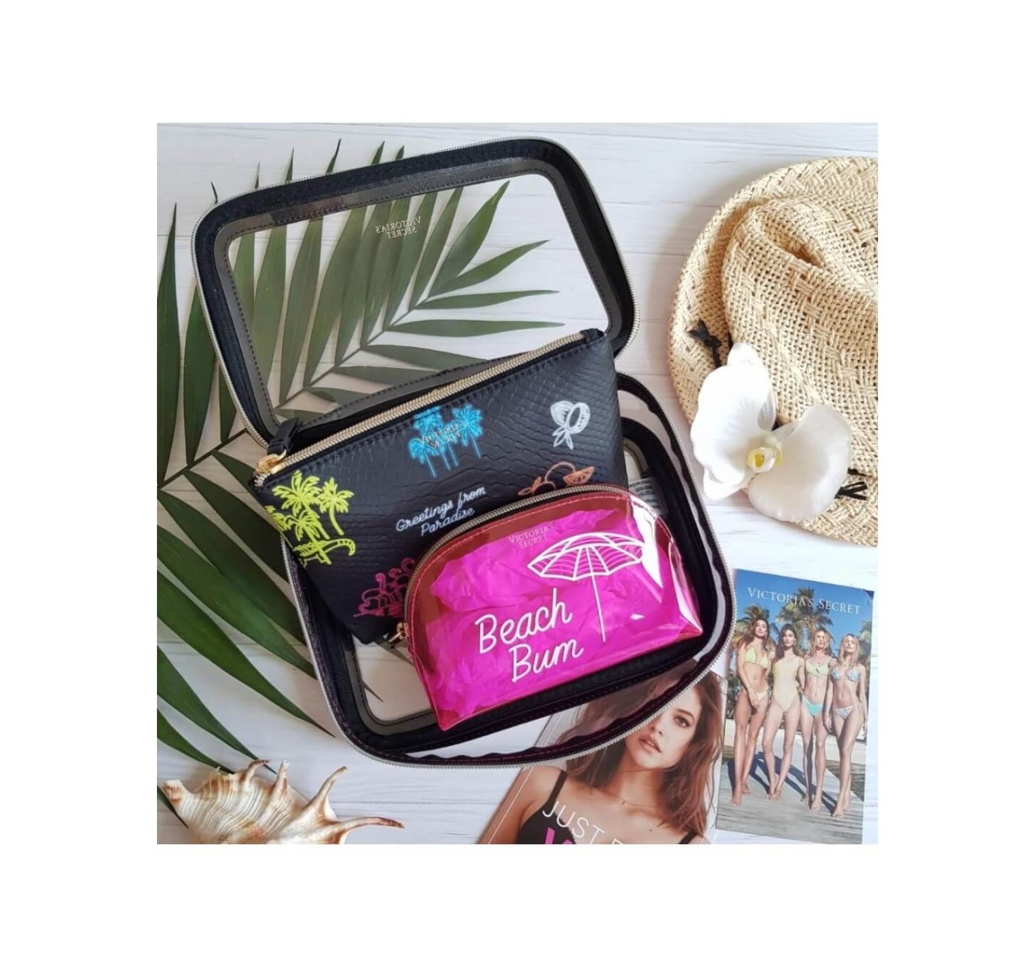 3 в 1 Набор косметичек Victoria’s Secret Beach Bum Backstage Nested Trio