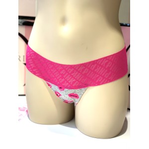 Трусики Victoria's Secret PINK Cotton thong panty print Hot lips
