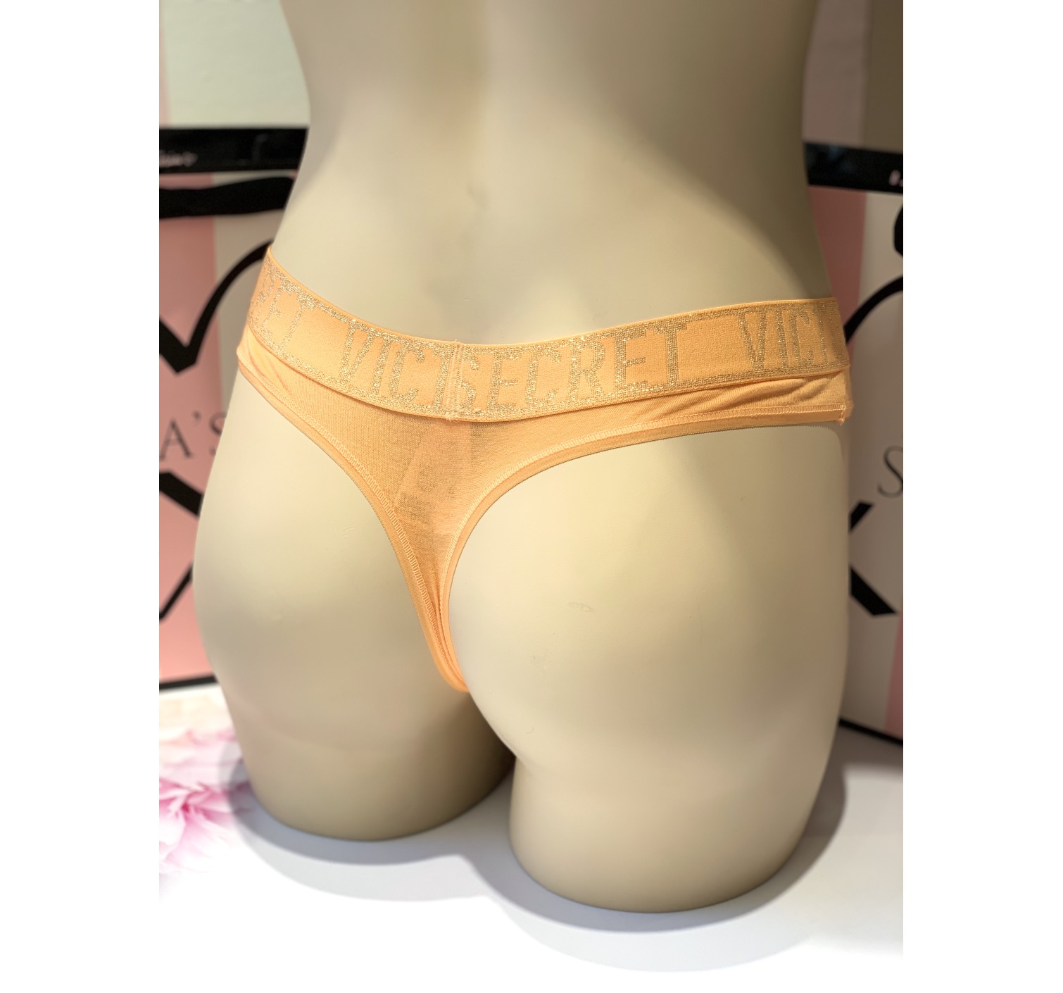 Трусики Victoria’s Secret PINK Cotton Thong panty Logo VS