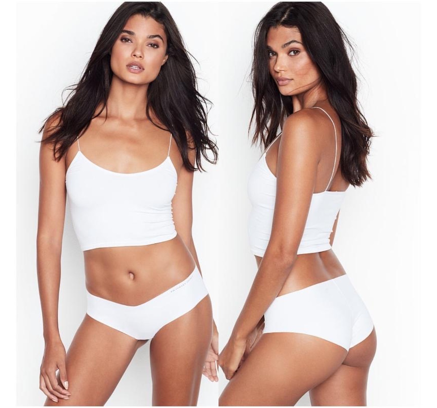 Трусики бесшовные Victoria’s Secret White Cheeky panty