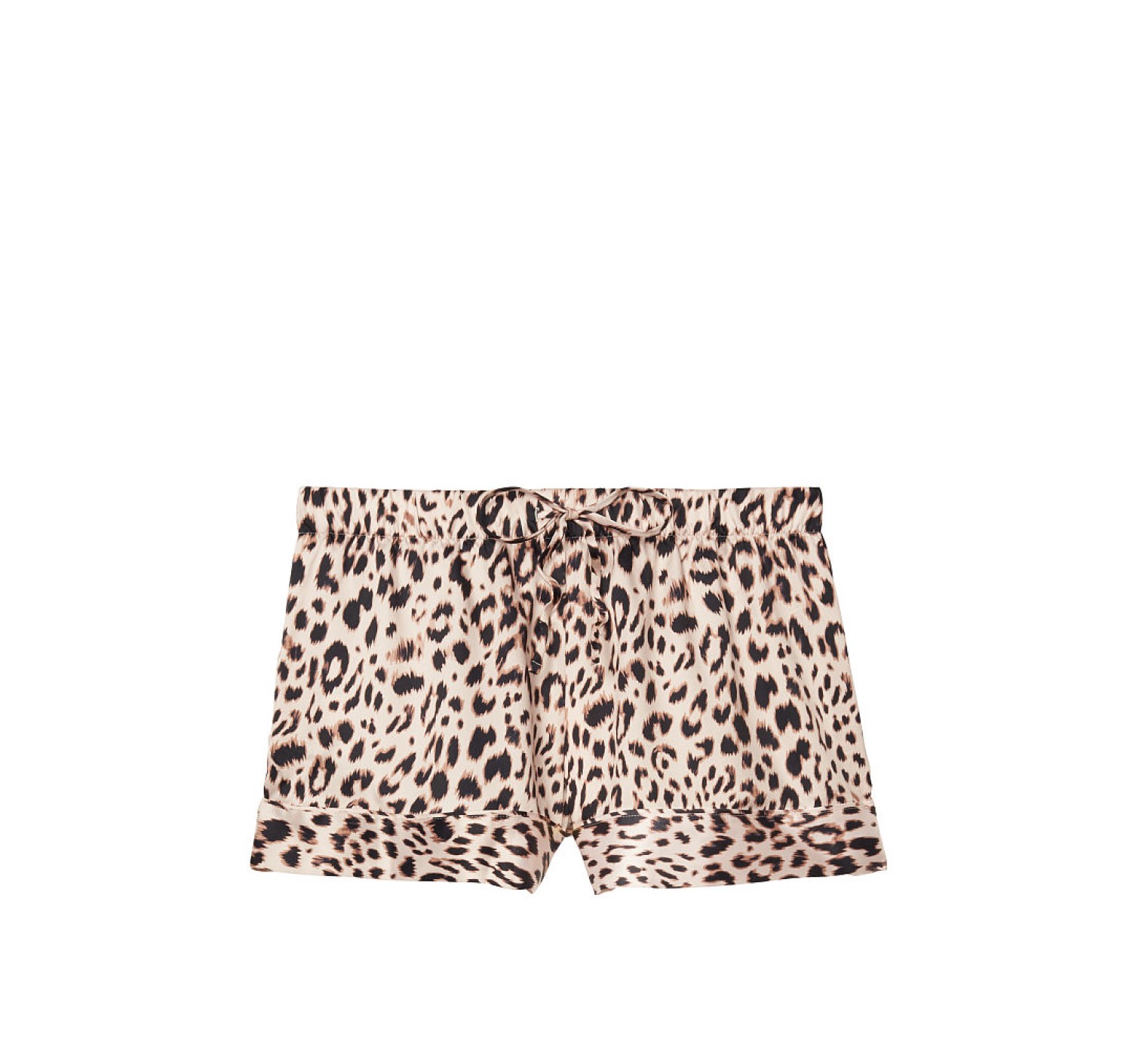 Сатиновая пижама Victoria’s Secret The Satin Short PJ Set Champagne Nude Leopard Spots