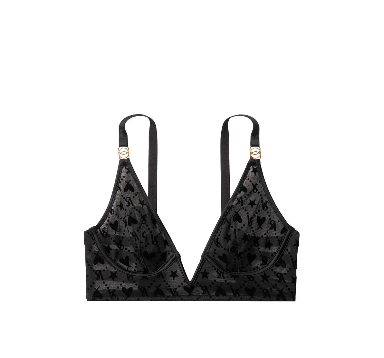 Бюстгальтер Victoria’s Secret Luxe Lingerie Logo Mesh V-wire Long Line Bralette