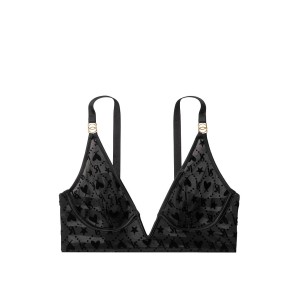 Бюстгальтер Victoria’s Secret Luxe Lingerie Logo Mesh V-wire Long Line Bralette