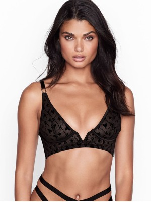 Бюстгальтер Victoria’s Secret Luxe Lingerie Logo Mesh V-wire Long Line Bralette