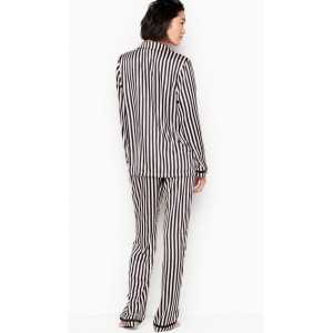 Сатиновая пижама Victoria’s Secret Black Stripes The Satin PJ Set