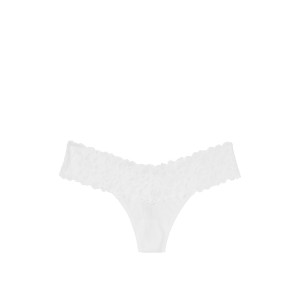 Трусики Victoria's Secret білі стрінги з мереживом