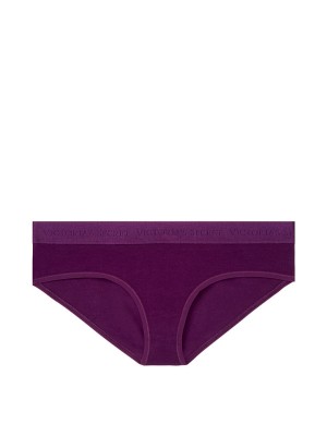 Фиолетовые трусики Victoria’s Secret Hiphugger, хипхагеры с резинкой лого Виктория Сикрет