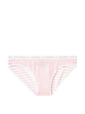Трусики Victoria’s Secret Bikini с розовой полоской, на резинке лого Виктория Сикрет