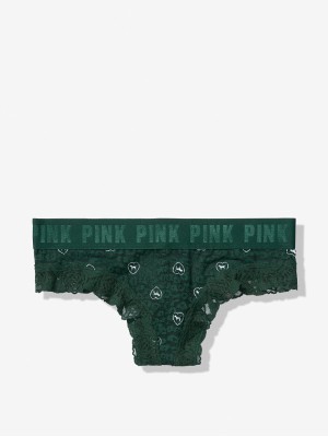 Трусики Victoria's Secret Cheeky, зелені чіки з гумкою лого PINK