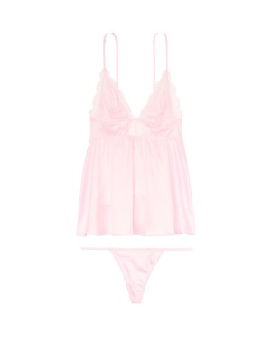 Пеньюар Victoria’s Secret Very Sexy Chantilly Lace Babydoll Light Pink Lace Plunge Slip
