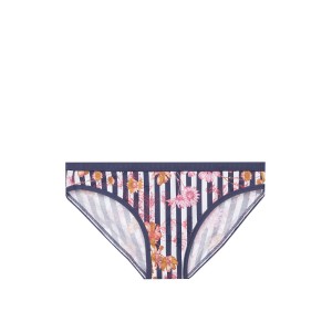 Трусики Victoria’s Secret Stretch Cotton Blue Floral stripe, на резинке лого Виктория Сикрет
