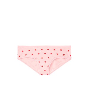 Трусики Victoria’s Secret Bikini pink, принт сердечки, на резинке лого Виктория Сикрет