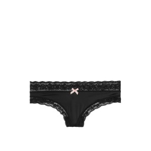 Трусики Victoria’s Secret Very Sexy Thong стринги черные с кружевом