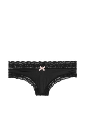 Трусики Victoria’s Secret Very Sexy Thong стринги черные с кружевом