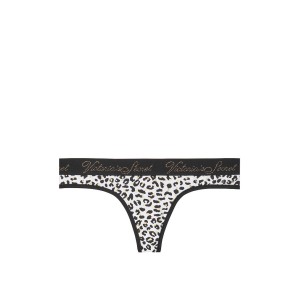 Трусики стринги Victoria’s Secret Thong Animal print Logo Виктория Сикрет