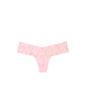 Трусики стринги Victoria’s Secret Pink Thong print Stars