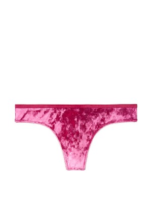 Трусики Victoria’s Secret Thong, велюровые стринги цвет фуксия