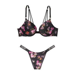 Комплект белья Victoria’s Secret Very Sexy Smooth Black Floral 