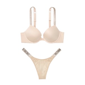 Комплект белья Victoria’s Secret Pink Very Sexy Embellished Strap Push-up Bra set