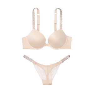 Комплект белья Victoria’s Secret Very Sexy Champagne Embellished Strap Push-up Bra set