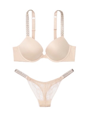 Комплект білизни Victoria's Secret Very Sexy Champagne Embellished Strap Push-up Bra set