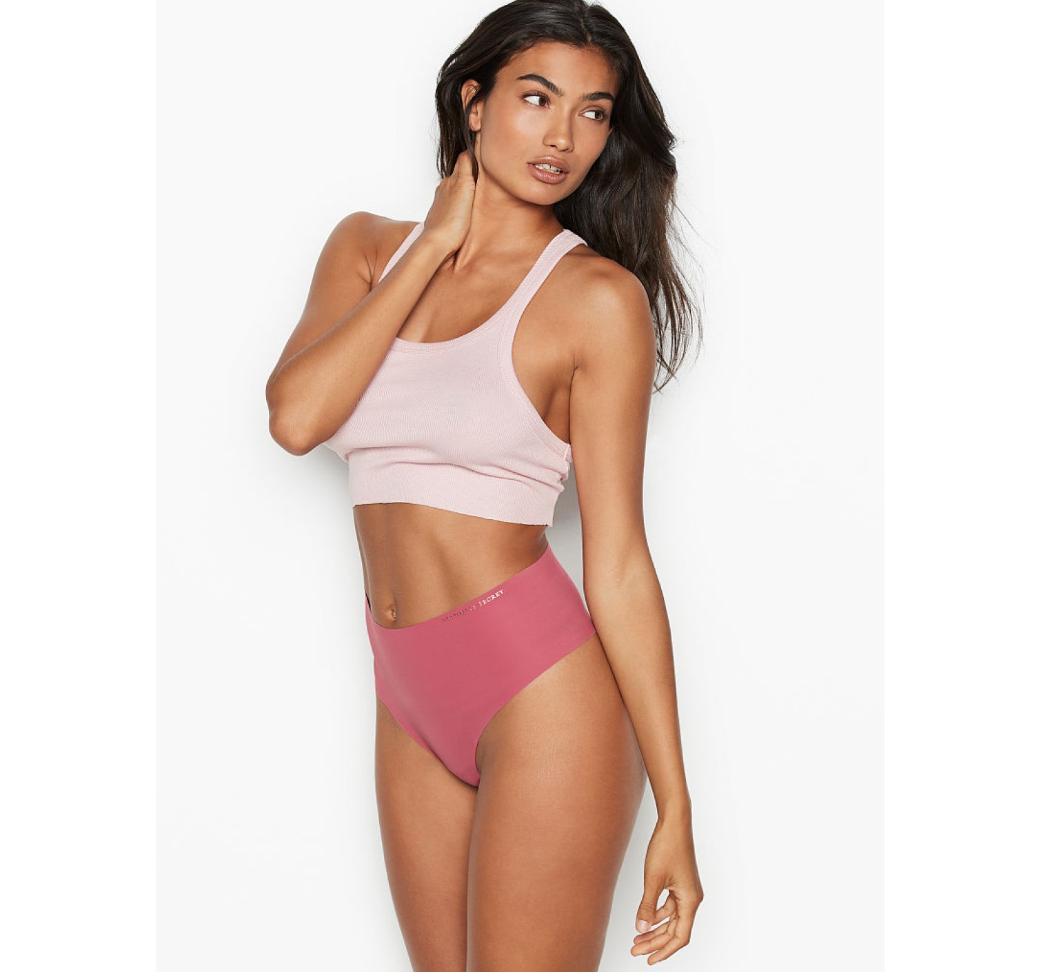 Трусики бесшовные Victoria’s Secret Lady Pink High-waist Thong panty
