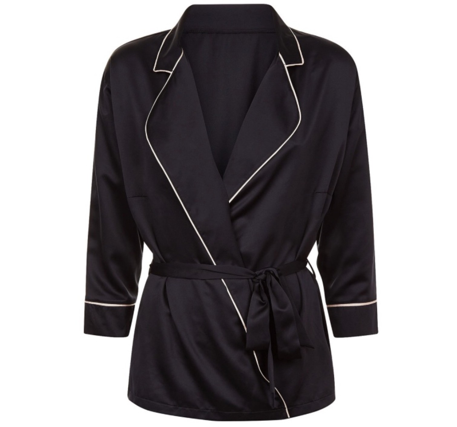 Сатиновая пижама BlueBella Wren Kimono and Trouser Set Black
