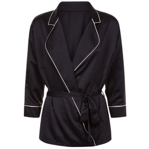 Сатиновая пижама BlueBella Wren Kimono and Trouser Set Black