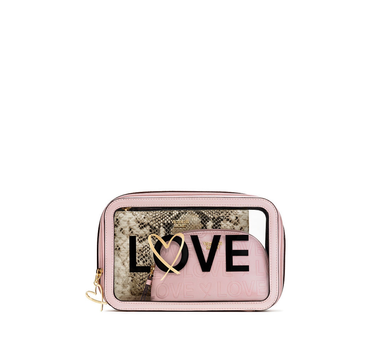 3 в 1 косметичка Victoria’s Secret LOVE Pink Backstage Nested Trio