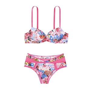 Комплект белья Victoria’s Secret x Mary Katrantzou Floral Lined Denim Bra & Floral Cheekini Panty