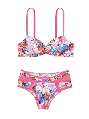 Комплект белья Victoria’s Secret x Mary Katrantzou Floral Lined Denim Bra & Floral Cheekini Panty