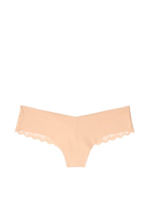Безшовні трусики Victoria's Secret Floral Mesh Pale Apricot Thong panty