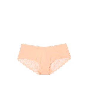 Трусики бесшовные Victoria’s Secret Floral Mesh Pale Apricot Hiphugger panty