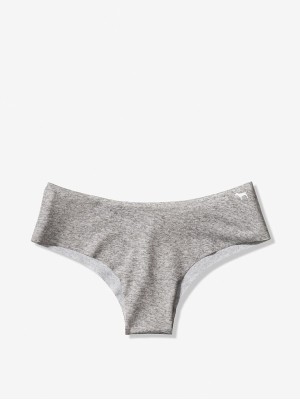 Трусики бесшовные стринги Victoria’s Secret PINK Grey Thong panty