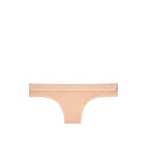 Трусики стринги Victoria's Secret Beige Thong Logo panty